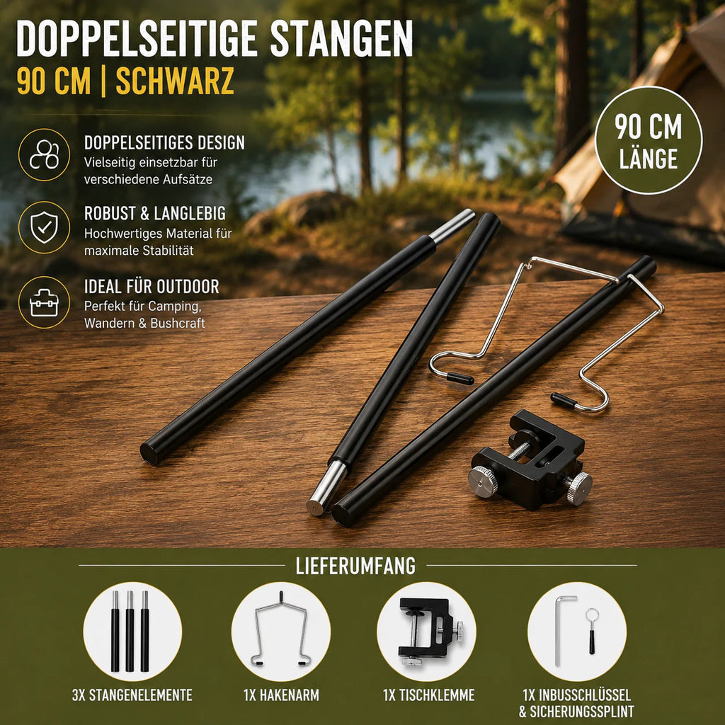 Arkenor Camping-Lampenständer – Faltbarer Laternenhalter mit Tischklemme