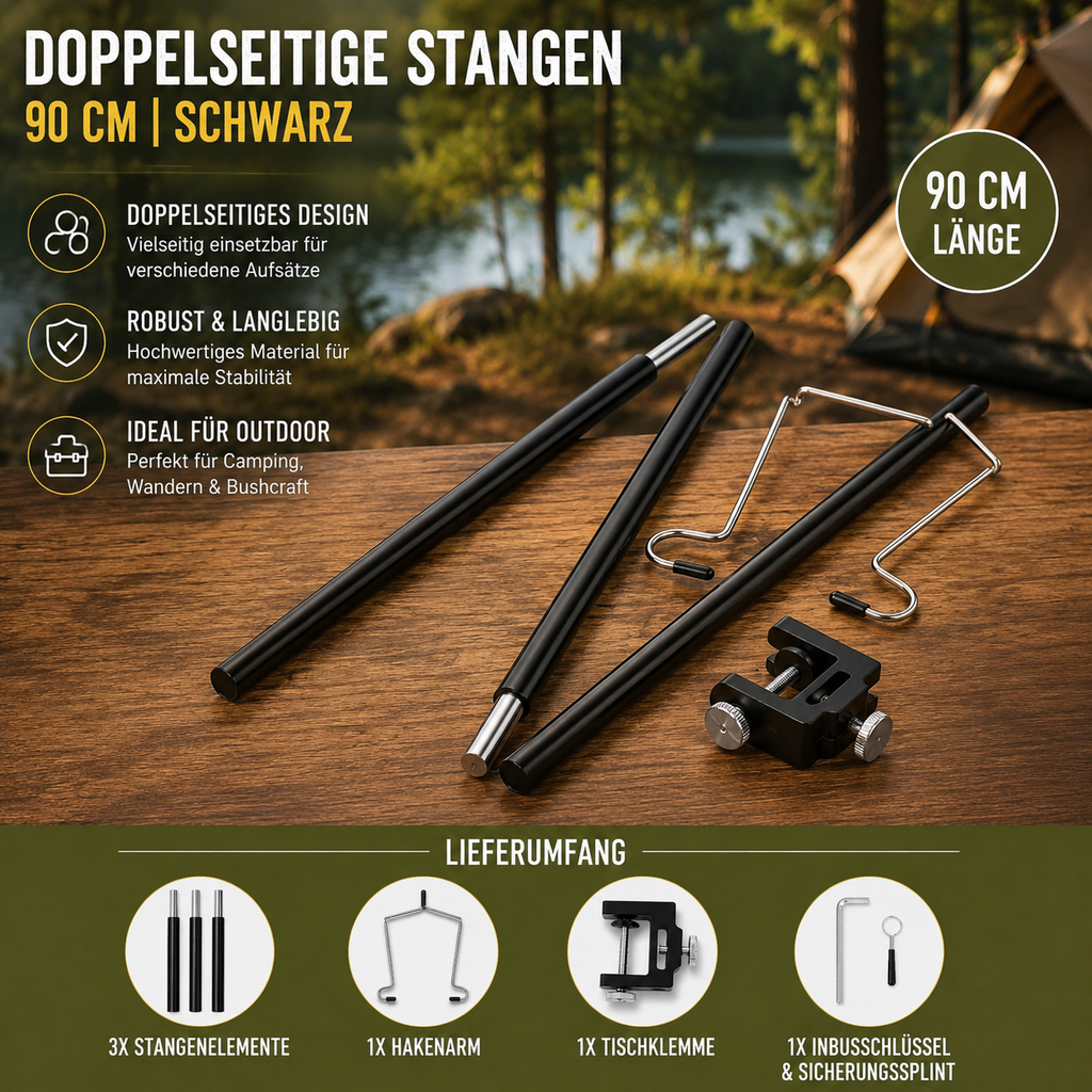Arkenor Camping Lamp Stand - Foldable Lantern Holder with Table Clamp
