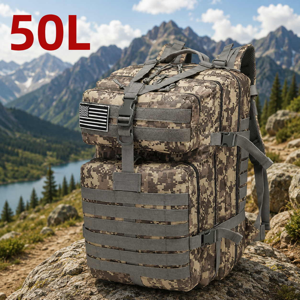 Outdoor-Rucksack 25L / 50L – Robuster Trekking- & Campingrucksack für Abenteuer