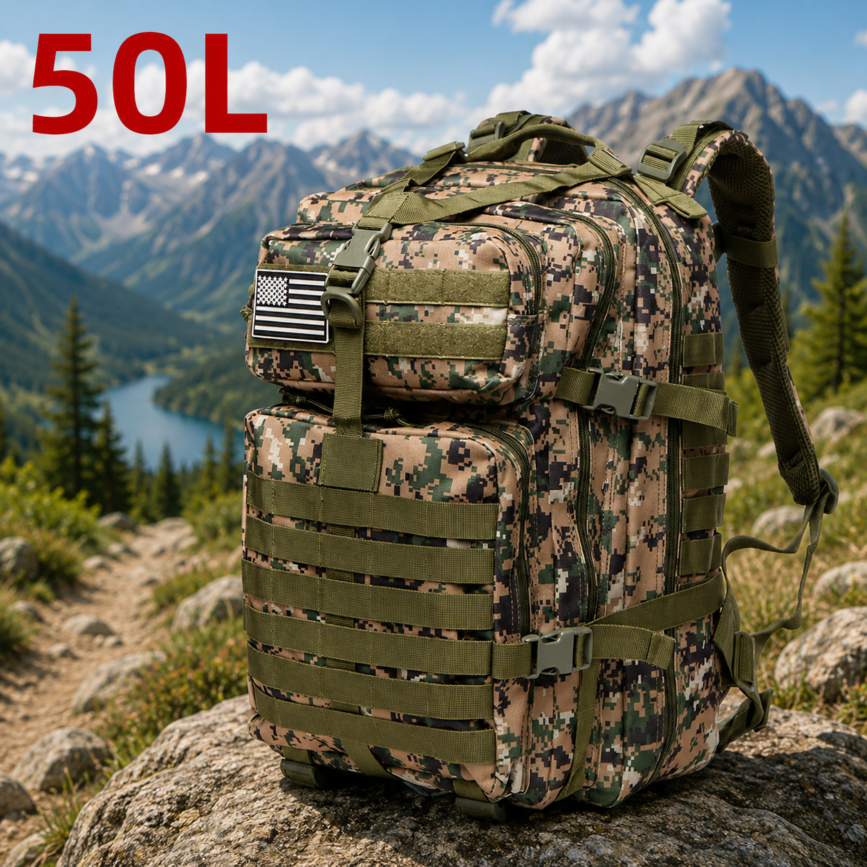 Outdoor-Rucksack 25L / 50L – Robuster Trekking- & Campingrucksack für Abenteuer