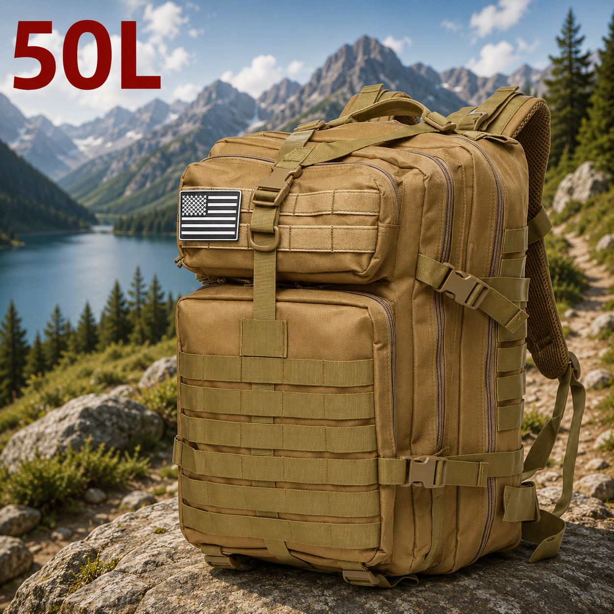 Outdoor-Rucksack 25L / 50L – Robuster Trekking- & Campingrucksack für Abenteuer