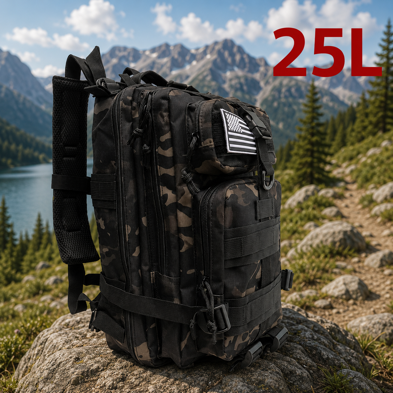 Outdoor-Rucksack 25L / 50L – Robuster Trekking- & Campingrucksack für Abenteuer