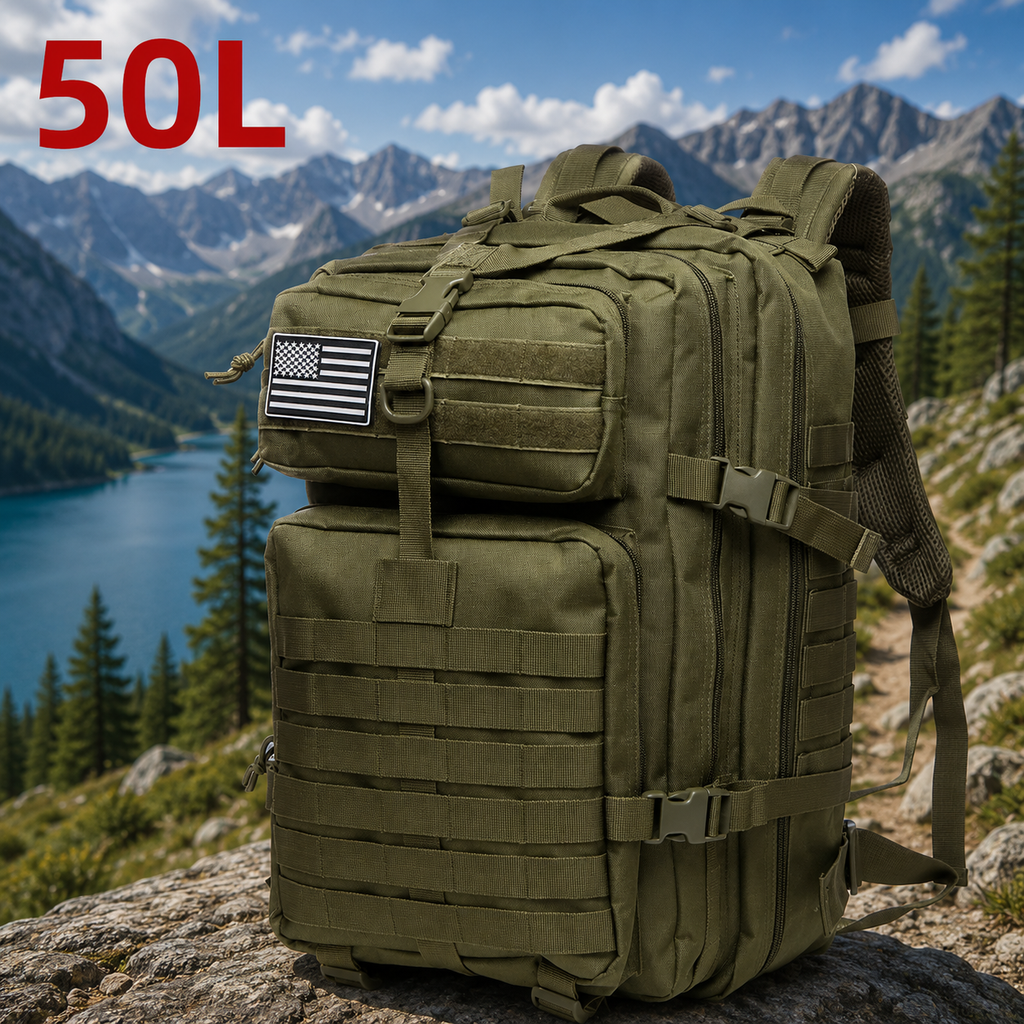 Outdoor-Rucksack 25L / 50L – Robuster Trekking- & Campingrucksack für Abenteuer