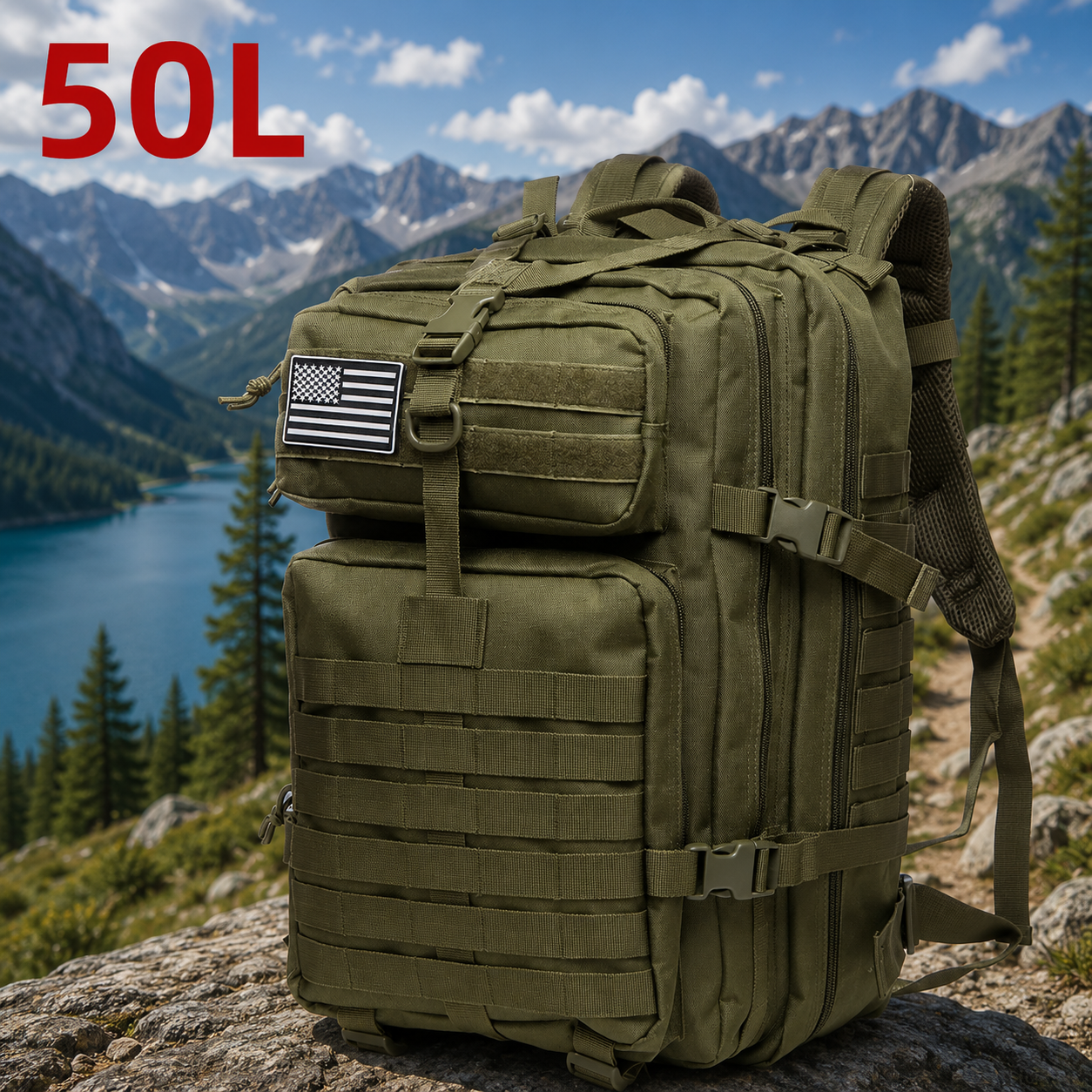 Outdoor-Rucksack 25L / 50L – Robuster Trekking- & Campingrucksack für Abenteuer