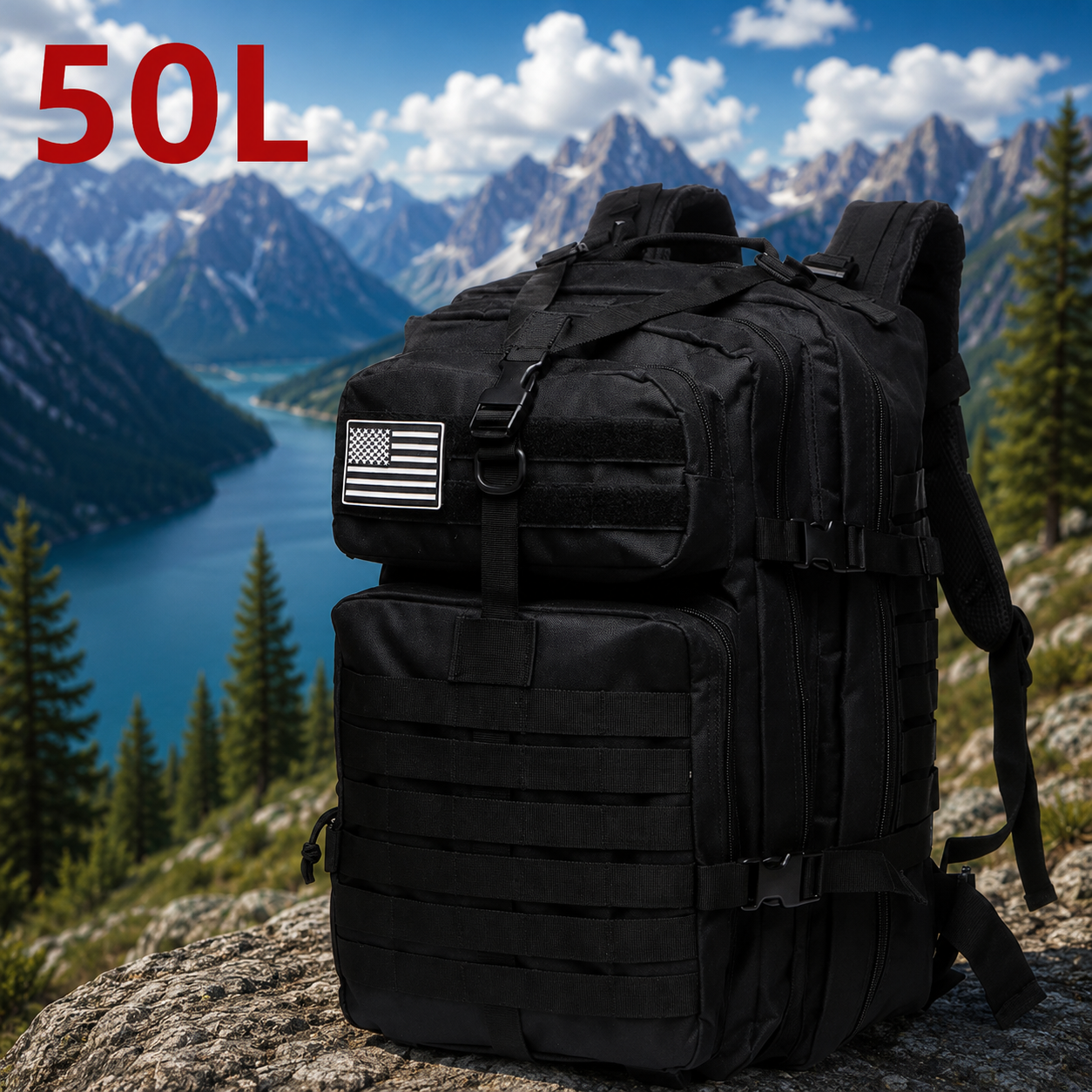 Outdoor-Rucksack 25L / 50L – Robuster Trekking- & Campingrucksack für Abenteuer