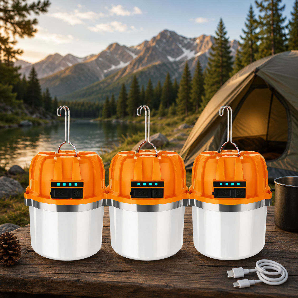 Arkenor 500W LED Camping-Laterne - Wiederaufladbare Outdoor-Leuchte