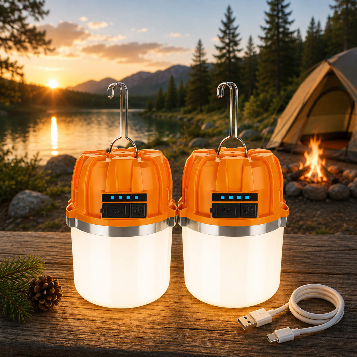 Arkenor 500W LED Camping-Laterne - Wiederaufladbare Outdoor-Leuchte