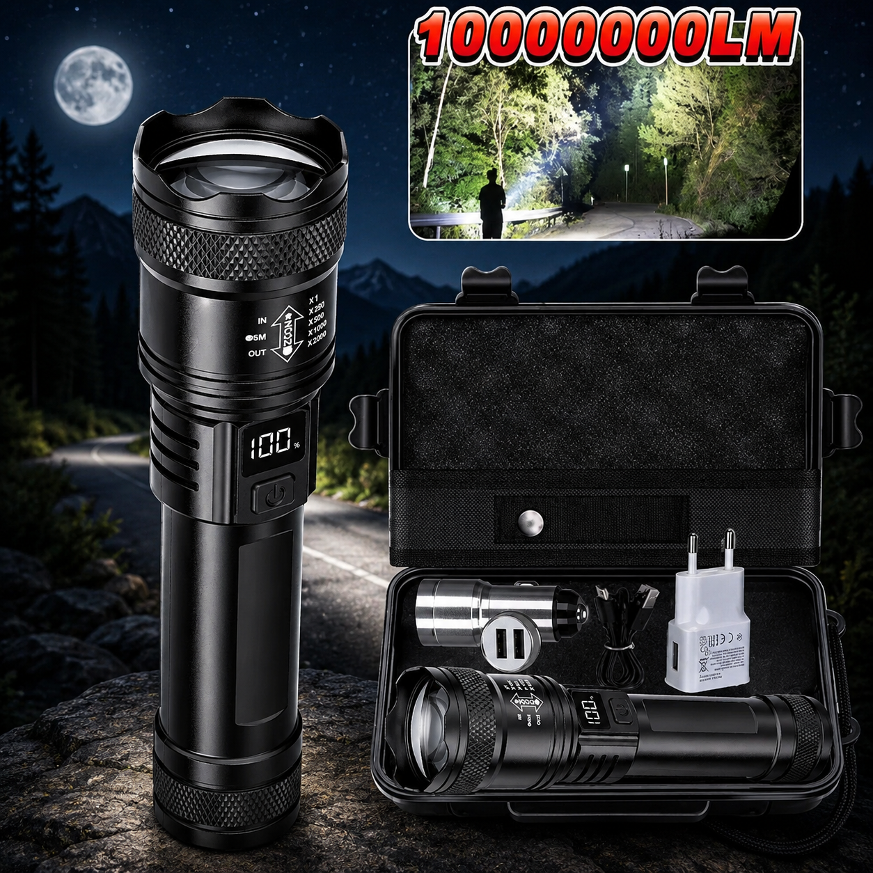 Arkenor LED-Taschenlampe XHP70 – Wiederaufladbar | 2300 Lumen