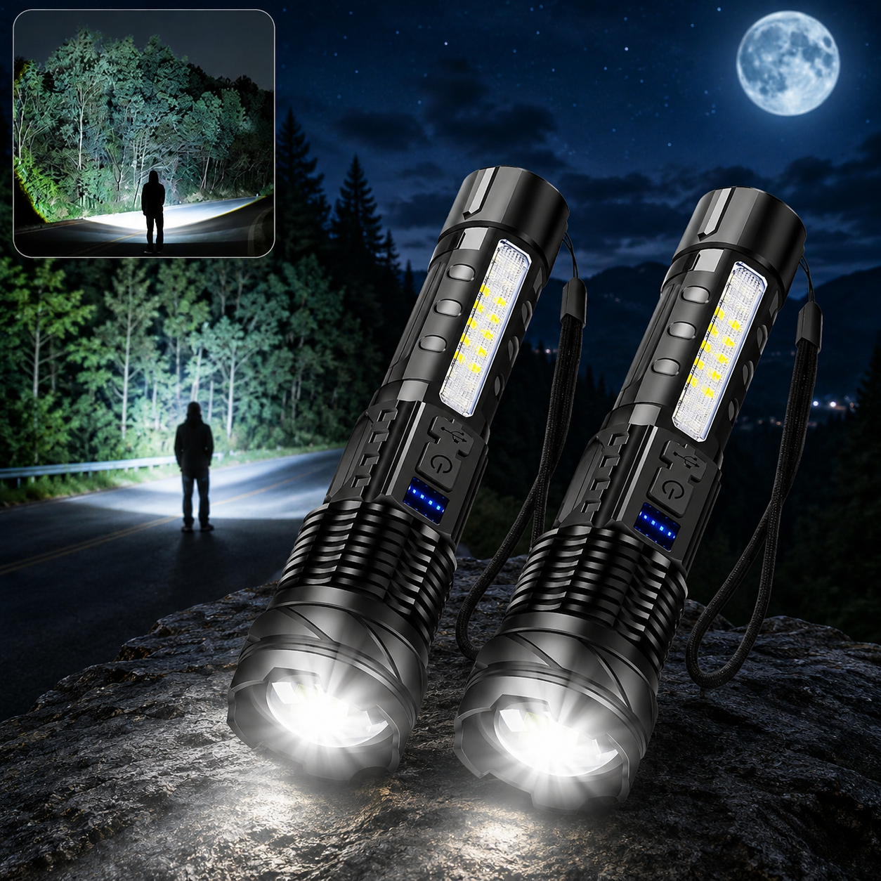 Arkenor LED-Taschenlampe XHP70 – Wiederaufladbar | 2300 Lumen
