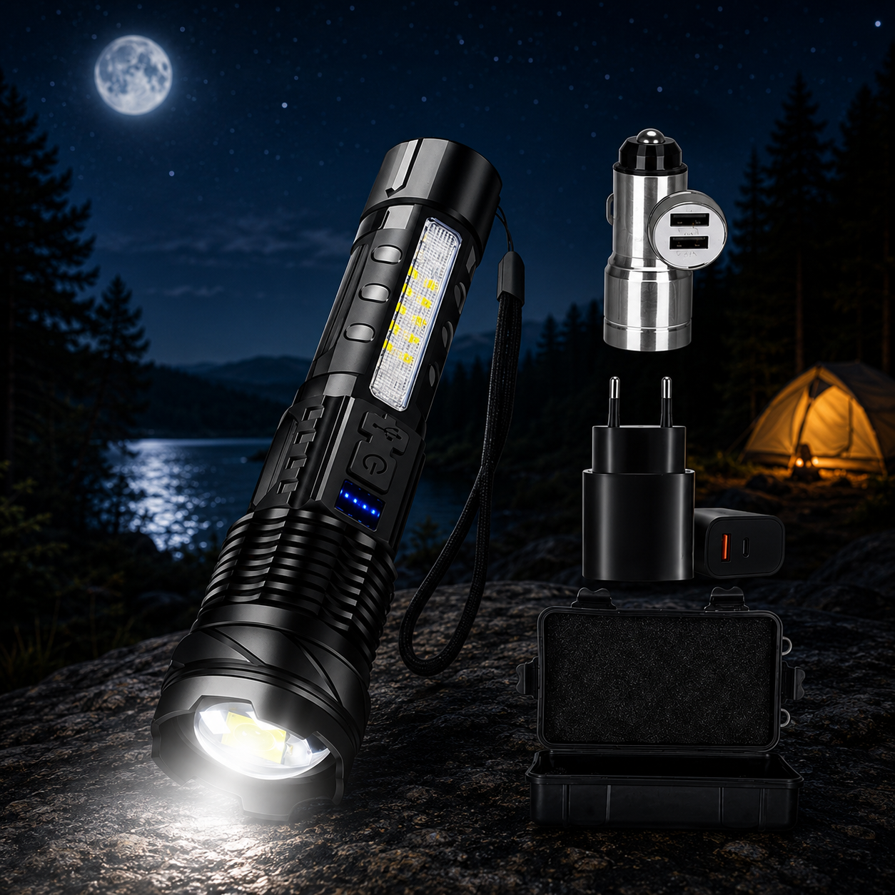 Arkenor LED-Taschenlampe XHP70 – Wiederaufladbar | 2300 Lumen