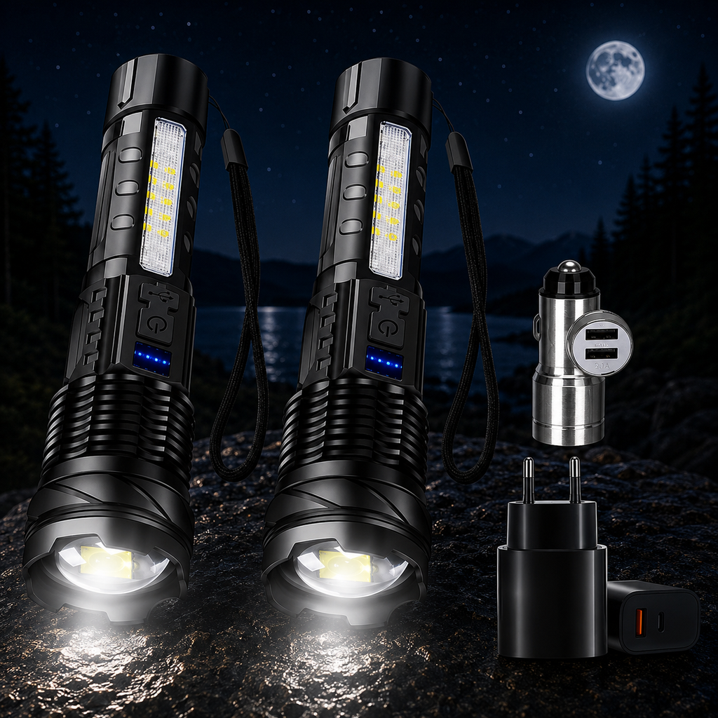 Arkenor LED-Taschenlampe XHP70 – Wiederaufladbar | 2300 Lumen