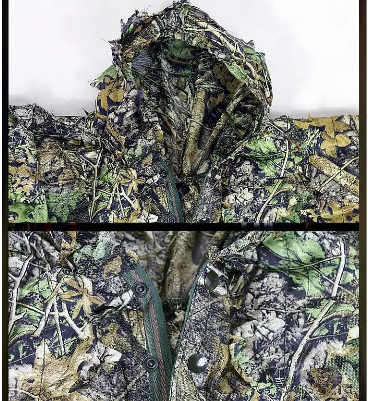 3D Tarn-Poncho Outdoor – Camouflage Tarnumhang für Bushcraft, Naturbeobachtung & Outdoor