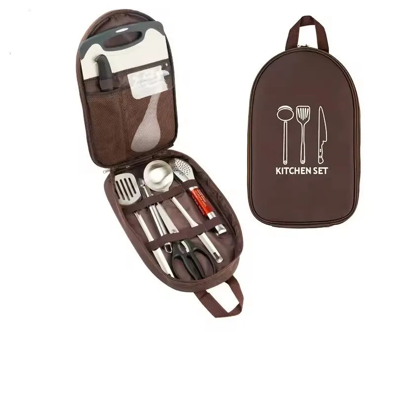 Arkenor CampChef™ – 8-teiliges Camping-Kochgeschirr & Besteckset