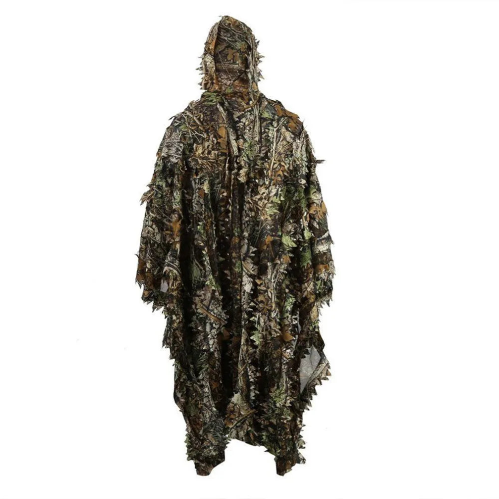 3D Tarn-Poncho Outdoor – Camouflage Tarnumhang für Bushcraft, Naturbeobachtung & Outdoor