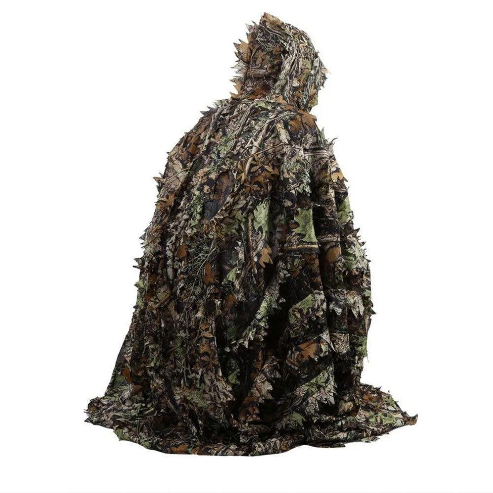 3D Tarn-Poncho Outdoor – Camouflage Tarnumhang für Bushcraft, Naturbeobachtung & Outdoor