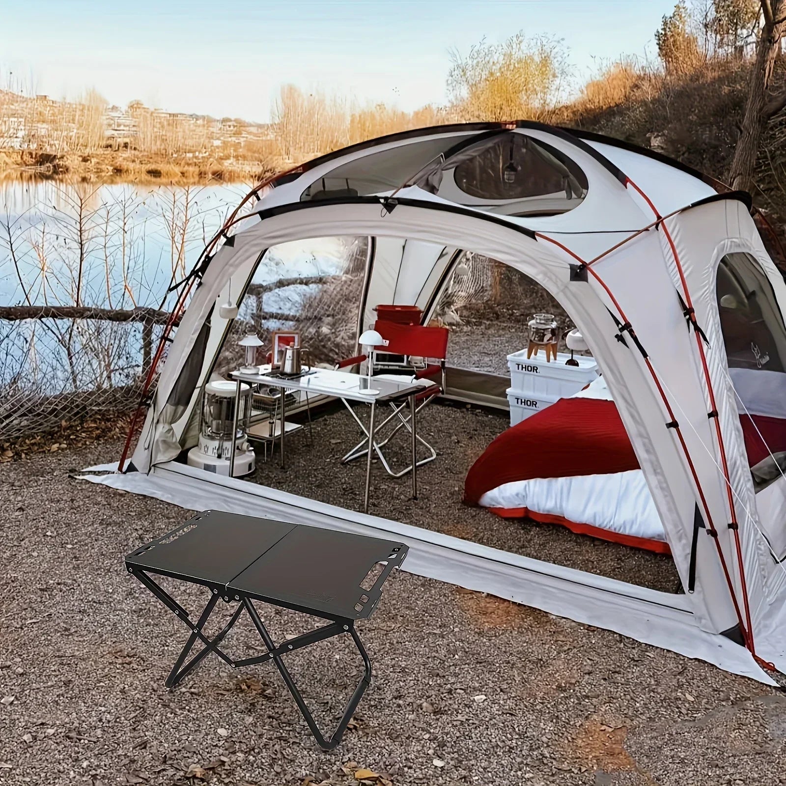 Arkenor Klappbarer Campingtisch – Leichter Outdoor-Tisch aus Edelstahl